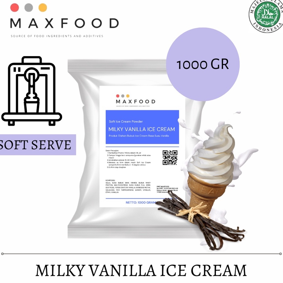 

ZFBS8719 77 1KG SOFT MILKY VANILLA ICE CREAM BUBUK ES KRIM RASA MILKY VANILLA