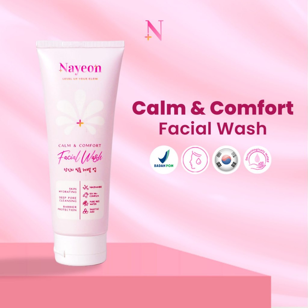 NAYEON SKINCARE Calm & Comfort Facial wash 100 ML BPOM Gentle Cleanser For Sensitive Skin 80ml Face 