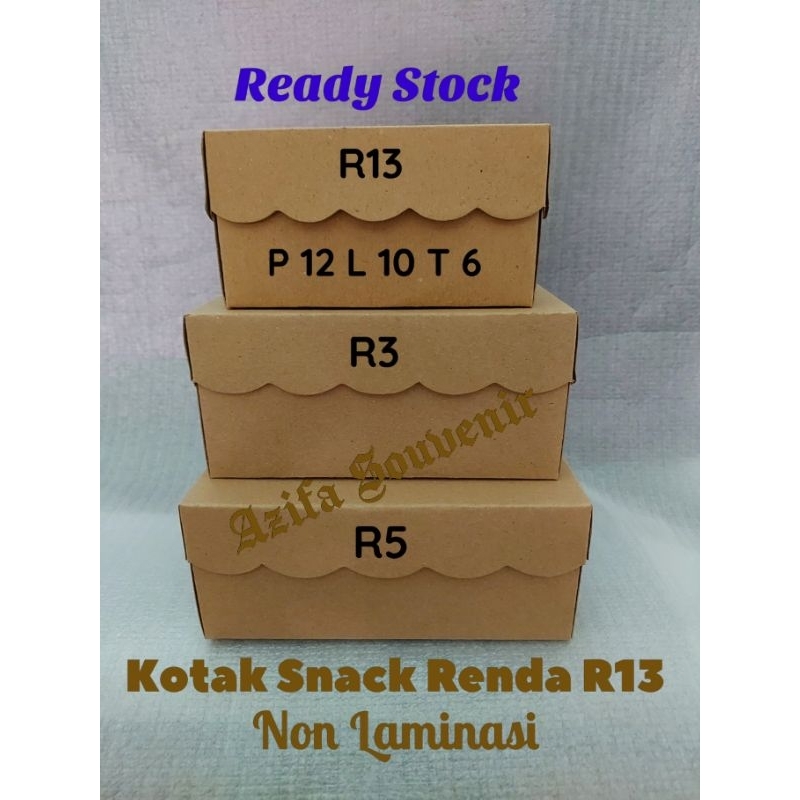 

Kotak Snack Box / Dos Kue R13 Mini Kraft Coklat P 12 L 10 T 6