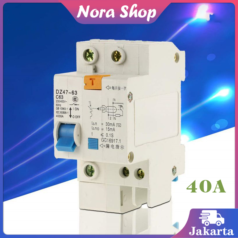 Elcb Rcbo Anti Elcb Dz47-64 Mcb Listrik Elcb 1p 10a 16a 20a 30a 32a 40a 63a Elcb Rcbo Efet