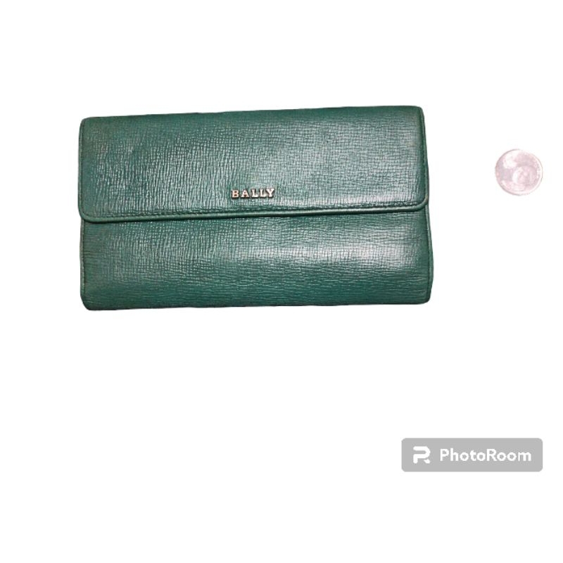 Dompet panjang Bally Switzerland hijau tosca
