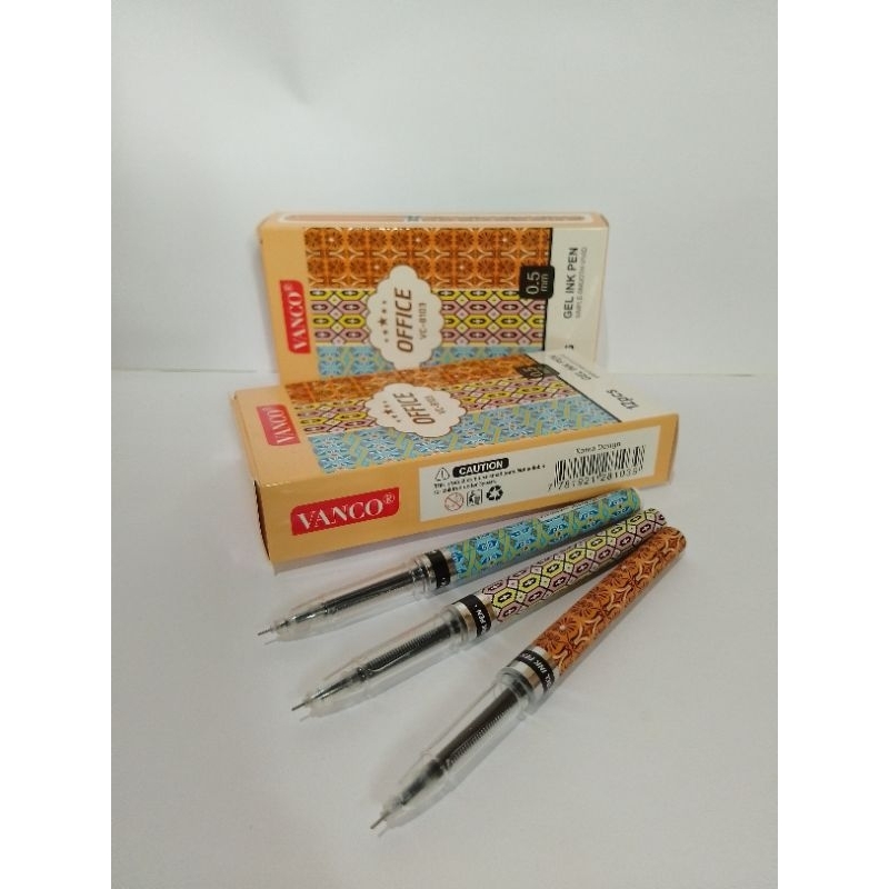 

pulpen gel vanco(12pcs) / OFFICER VC-8103motif batik tersedia harga grosir termurah