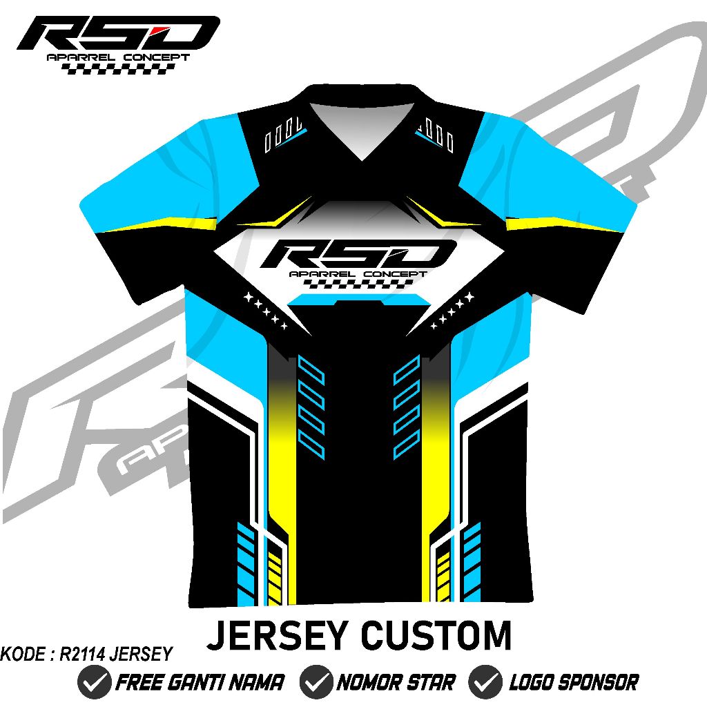 JERSEY CUSTOM Kaos Baju Jersey Racing Custom Full Printing Jersey Balap Jersey Bisa Ubah Nama Nomor 