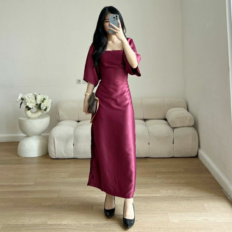Monaco Dress Jumbo / M-XXXXL / Dres Wanita Korea A Line Bodycon Maxi Pesta Party Style Jumbo Big Siz
