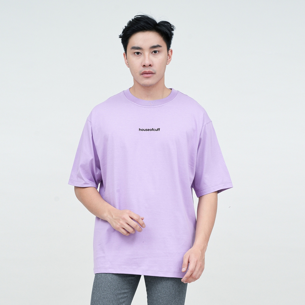 Houseofcuff Kaos Oversized Tshirt Pria Unisex Tebal Oversize Ungu Muda