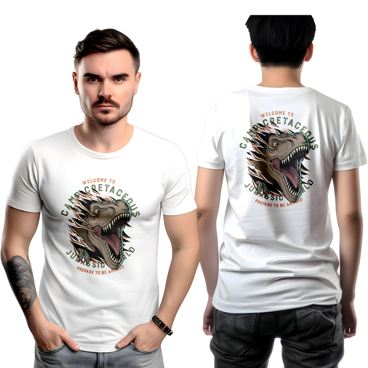 KAOS SABLON MURAH BAJU CUSTOM JURASSIC PARK KAOS DTF BISA PAKE FOTO SENDIRI YG LAGI VIRAl SEDANG BAN