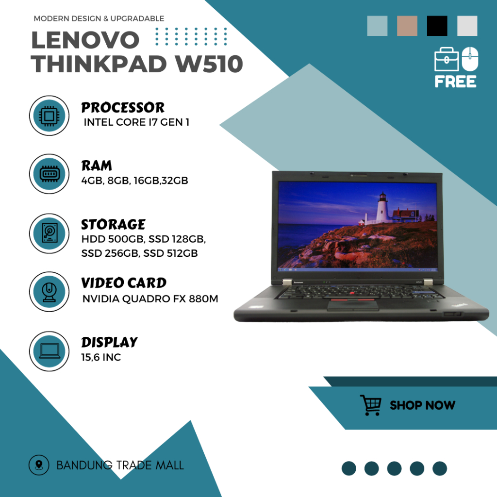 Laptop lenovo thinkpad workstation i7 W510 / ORIGINAL / BERGARANSI