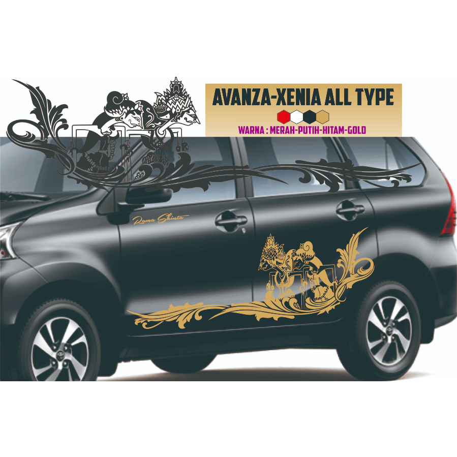 STIKER MOBIL AVANZA XENIA WAYANG RAMA SHINTA, WISANGGENI CUTTING STICKER ETNIES JAWA