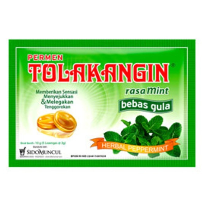 

TOLAK ANGIN LOZENGES BEBAS GULA SUGAR FREE 1 SACHET ISI 5 PERMEN HERBAL PEPPERMINT TOLAK ANGIN