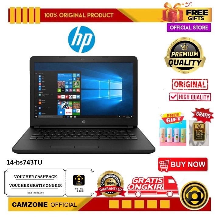 HP Notebook 14 BS743TU - Intel Core i3 6006U - 4GB RAM - 1TB HDD - 14 Inch HD - WIN10