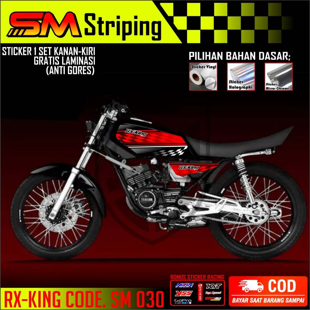 STIKER STRIPING VARIASI MOTOR RX KING STRIPING STIKER RX KING VARIASI RACING