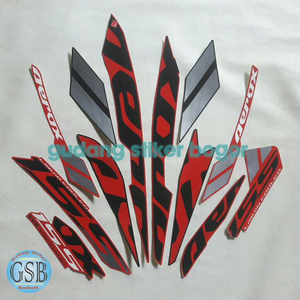 sticker striping motor yamaha aerox vva 155 2019 merah