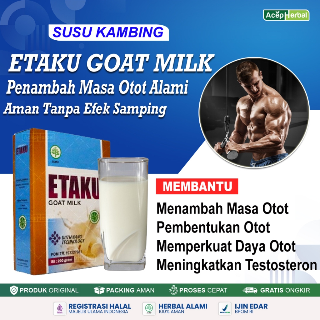 Susu Penambah Masa Otot Pembentuk Otot Suplemen Penambah Berat Badan Kekuatan Otot Memperbesar Otot 