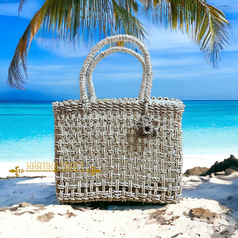 Tas Anyaman Pandan Kotak Tanggung Lilit Rara
