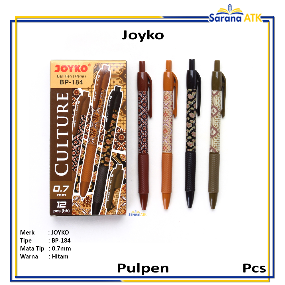

Joyko - Ball Pen Culture BP-184 Batik Pulpen Hitam - Pcs