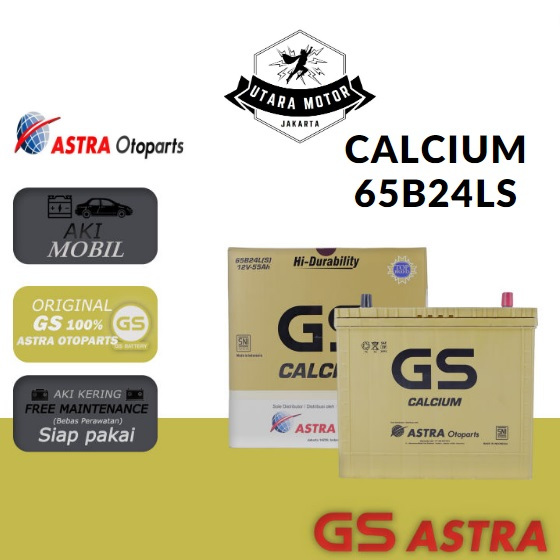 GS ASTRA CALCIUM Aki Kering Mobil 65B24LS 12V 55Ah HRV CRV Innova MF
