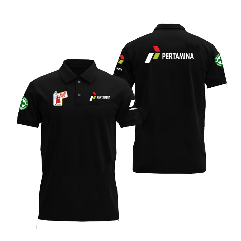 JUAL BAJU kerah model Kaos Kerah Depan LOGO PERTAMINA - BAJU PERTAMINA PASTI PAS - BINADES