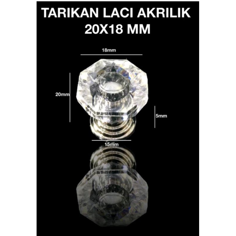 TARIKAN LACI BENING TRANSPARAN AKRILIK TARIKAN LACI 20 X 18 MM
