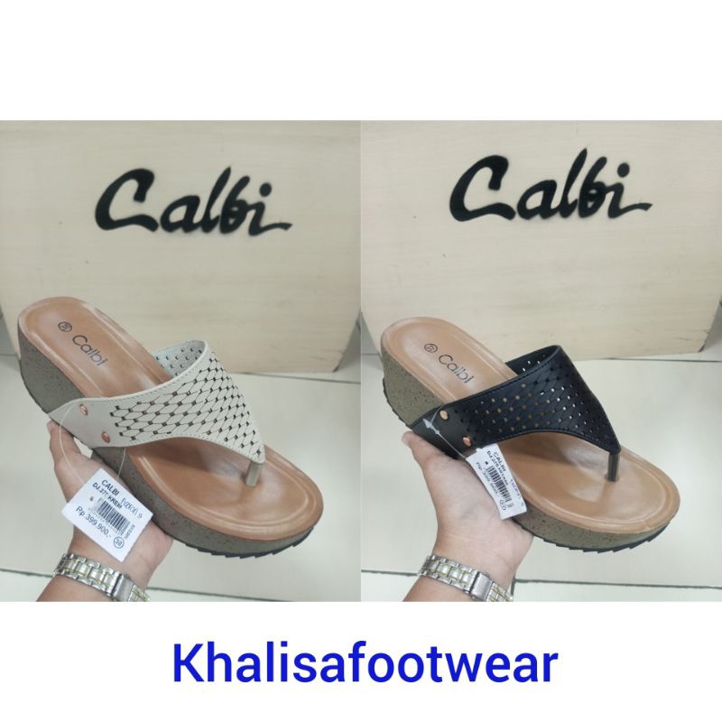 Sandal Wanita Wedges Calbi Original Artikel DJ 375 Model Jepit Hak 5 CM Size 36-40