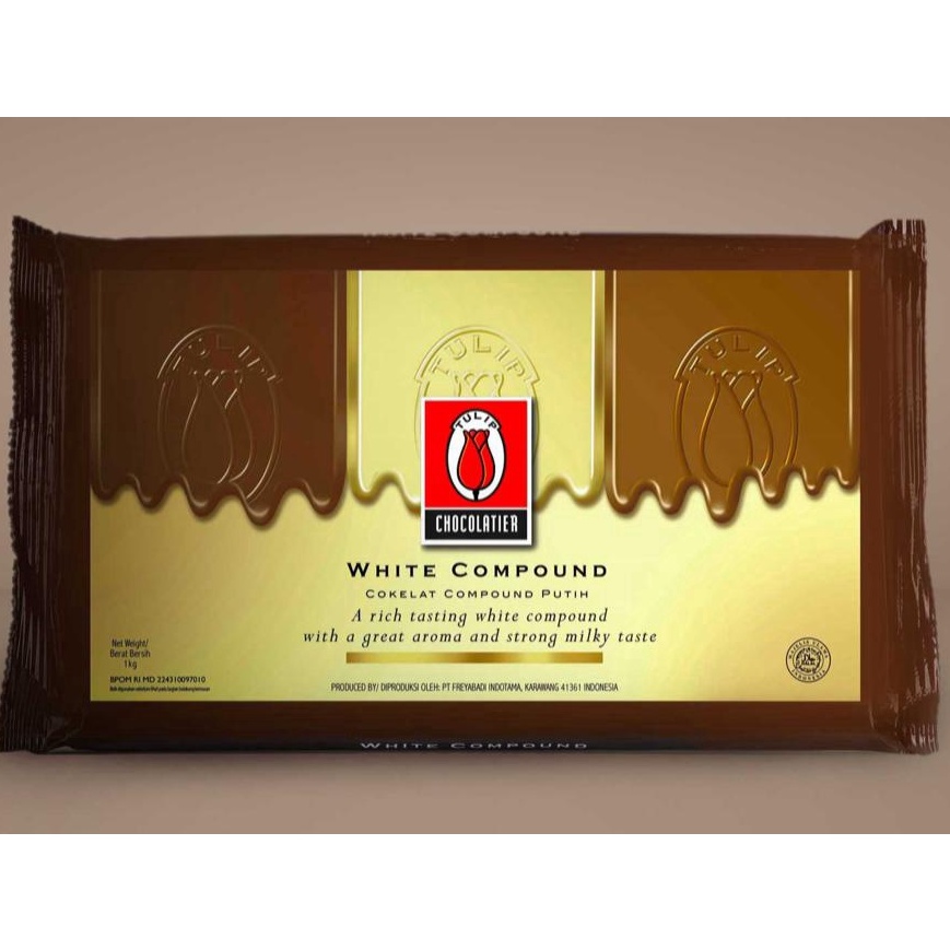 

D2289 Coklat Tulip White Chocolate Compound Tulip White 1kg