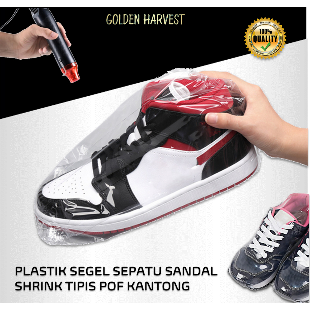

plastik segel wraping sepatu sendal pof shrink kantong tipis