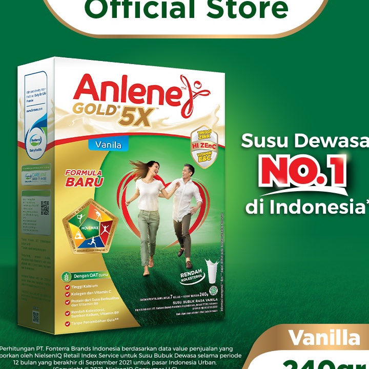 

Free Ongkir Anlene Gold 5X Susu Bubuk Dewasa Vanila 24g Nutrisi Tinggi Kalsium Untuk Tulang Sendi dan Otot