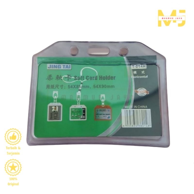 

10pcs Soft ID Card Holder Horizontal 1 Kartu T014 Tempat ID Card JINGTAI