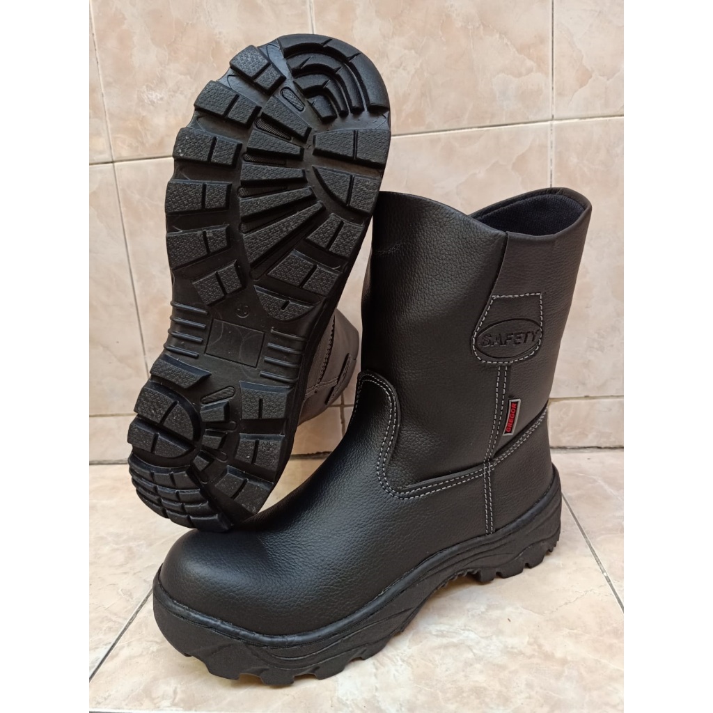 (HITAM)SEPATU SAFETY KING SHOES Gregor BOOT ujung besi safety BOOTS