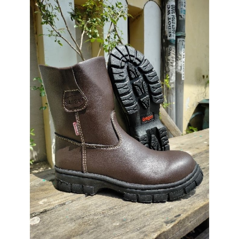 (COKLAT)SEPATU SAFETY KING SHOES Gregor BOOT ujung besi safety BOOTS