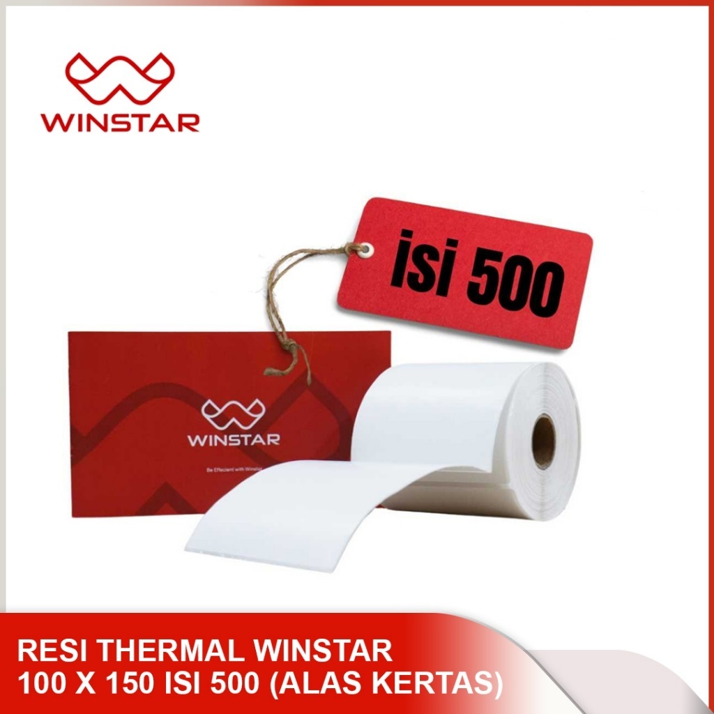 Label Stiker Thermal Merk Winstar 100x150mm/10x15cm 500pcs resi thermal 100x150 isi 500 pcs/label thermal 100x150