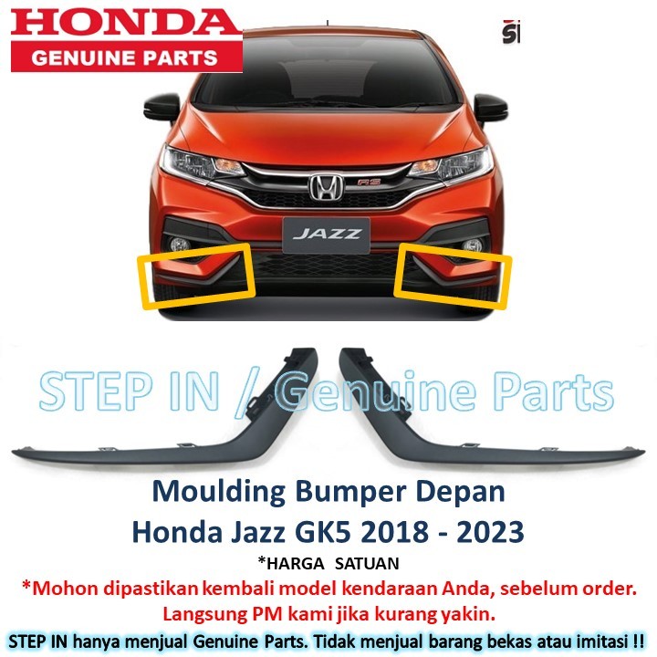 Moulding List Garnish Lis hitam Bumper Depan Honda JAZZ GK5 2018 2019 2020 2021 2022 2023 kumis bemp