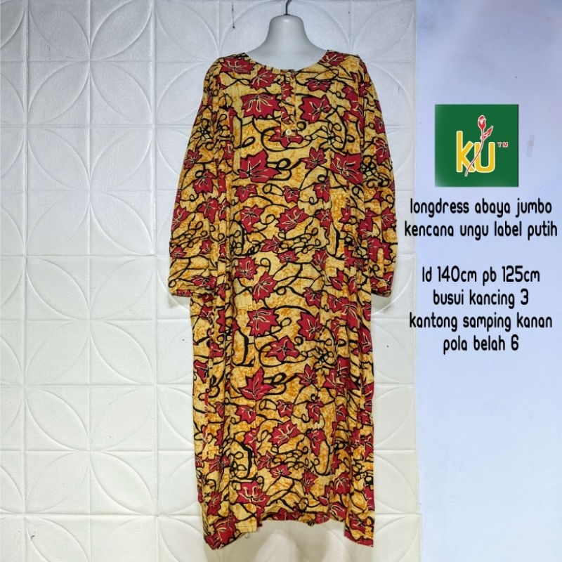 daster jumbo kencana ungu longdress abaya jumbo kencana ungu ld 140 cm