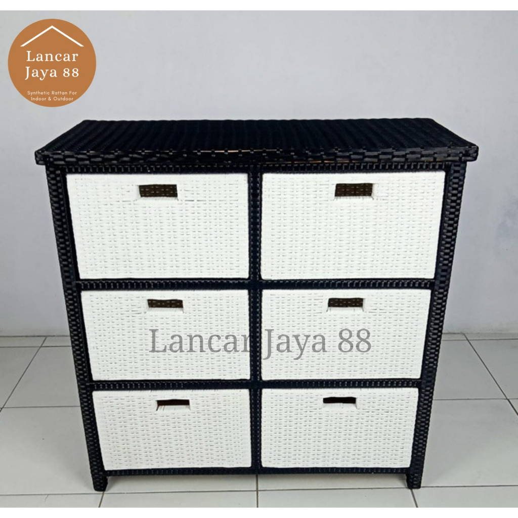RB Lemari Plastik Susun 6 Rotan Sintetis Minimalis