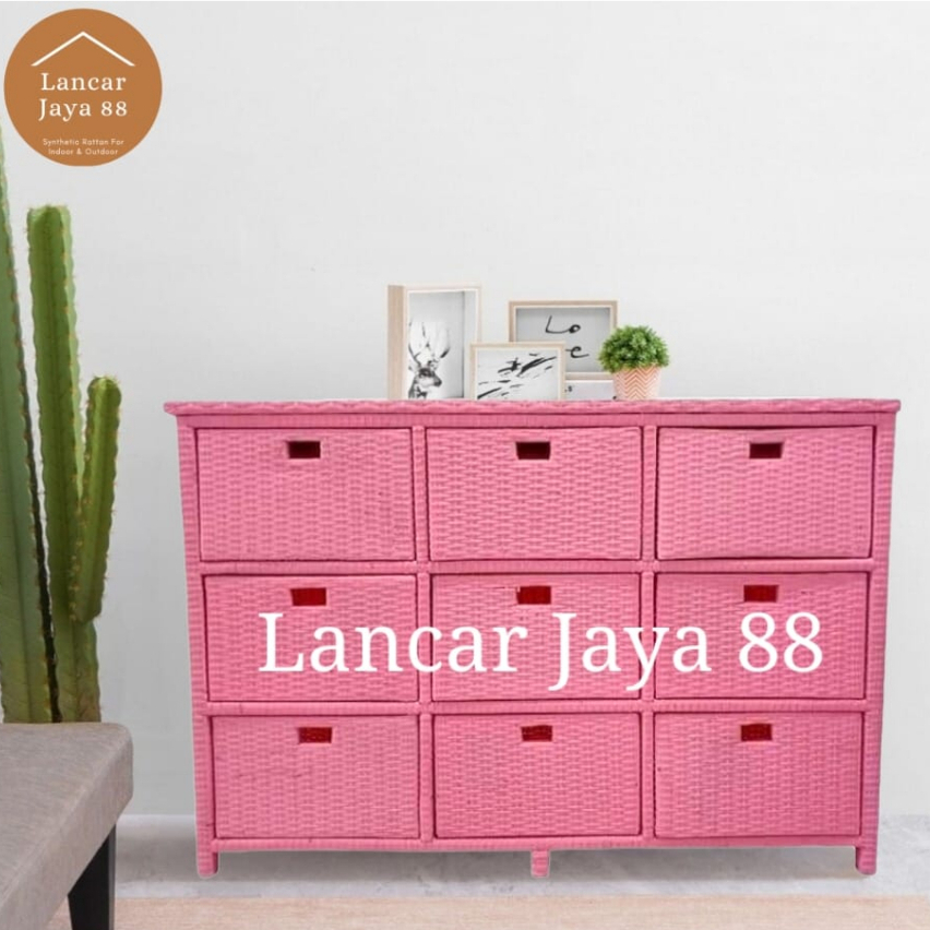 Lemari Rotan Sintetis Laci 9