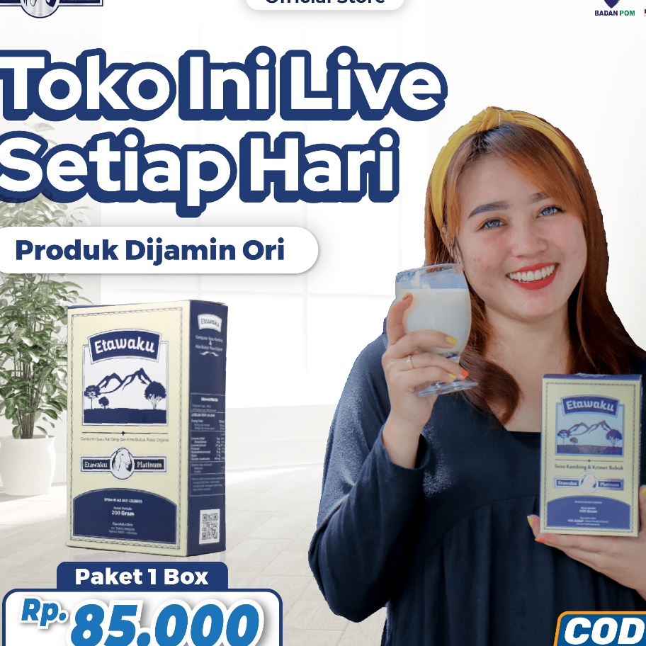 

TERBARU Etawaku Platinum Susu Kambing Etawa Original Susu Kesehatan Sendi dan Pernafasan Paket 1 Box