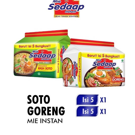 

55 COD Mie Sedaap Soto 5 x 75 gr Mie Sedaap Goreng 5 x 9 gr