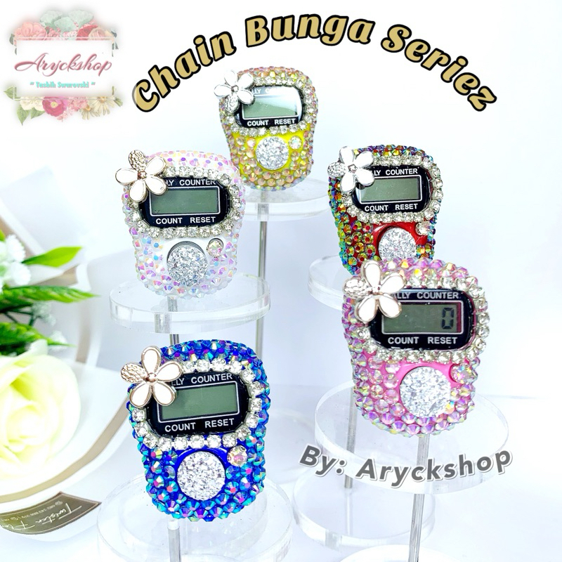"CHAIN BUNGA" Tasbih digital swarovski cantik  hias blink blink swarovski Tasdig lucu syantik elegan