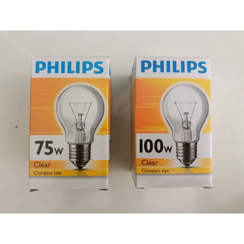 Lampu Pijar / Balon Pijar / Bohlam Pijar PHILIPS Bulat Clear e27 - 75 Watt 100 Watt