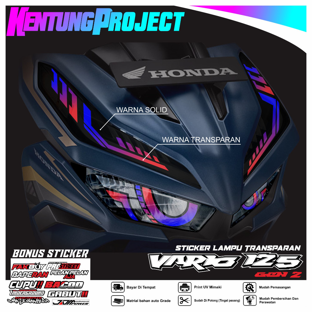 Stiker Lampu VARIO 125 GEN 2 Variasi Lampu Alis Motor Honda Vario