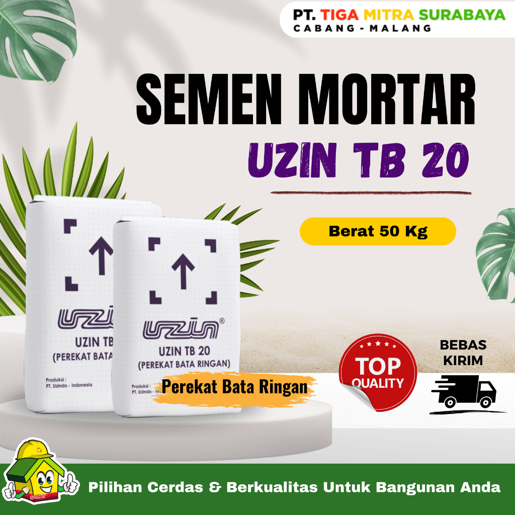 Semen Uzin TB 20 Mortar Perekat Bata Ringan