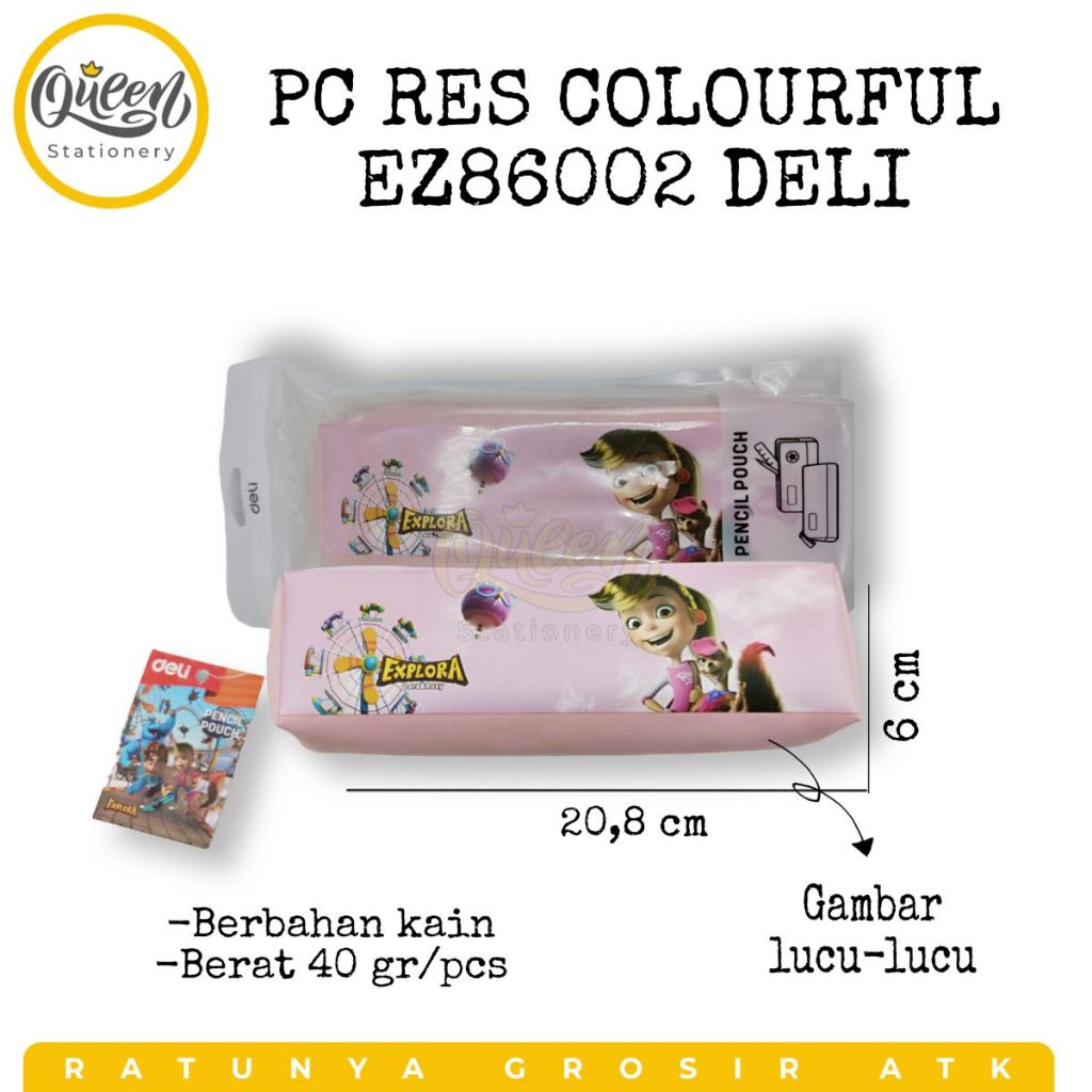 

1 PCS PC RES COLOURFUL EZ86002 DELI / TEMPAT PENSIL / PENSIL CASE