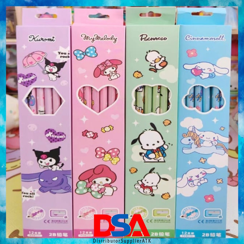 

PENSIL 2B BERGAMBAR SANRIO/PENSIL SANRIO CUTE/PENSIL KAYU/PENSIL SANRIO PER BOX ISI 12PCS