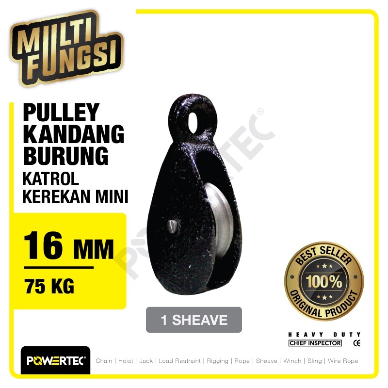 Pulley Katrol Kerekan Sangkar Kandang Burung ¾" - 1Sheave / Kerekan Sangkar Burung