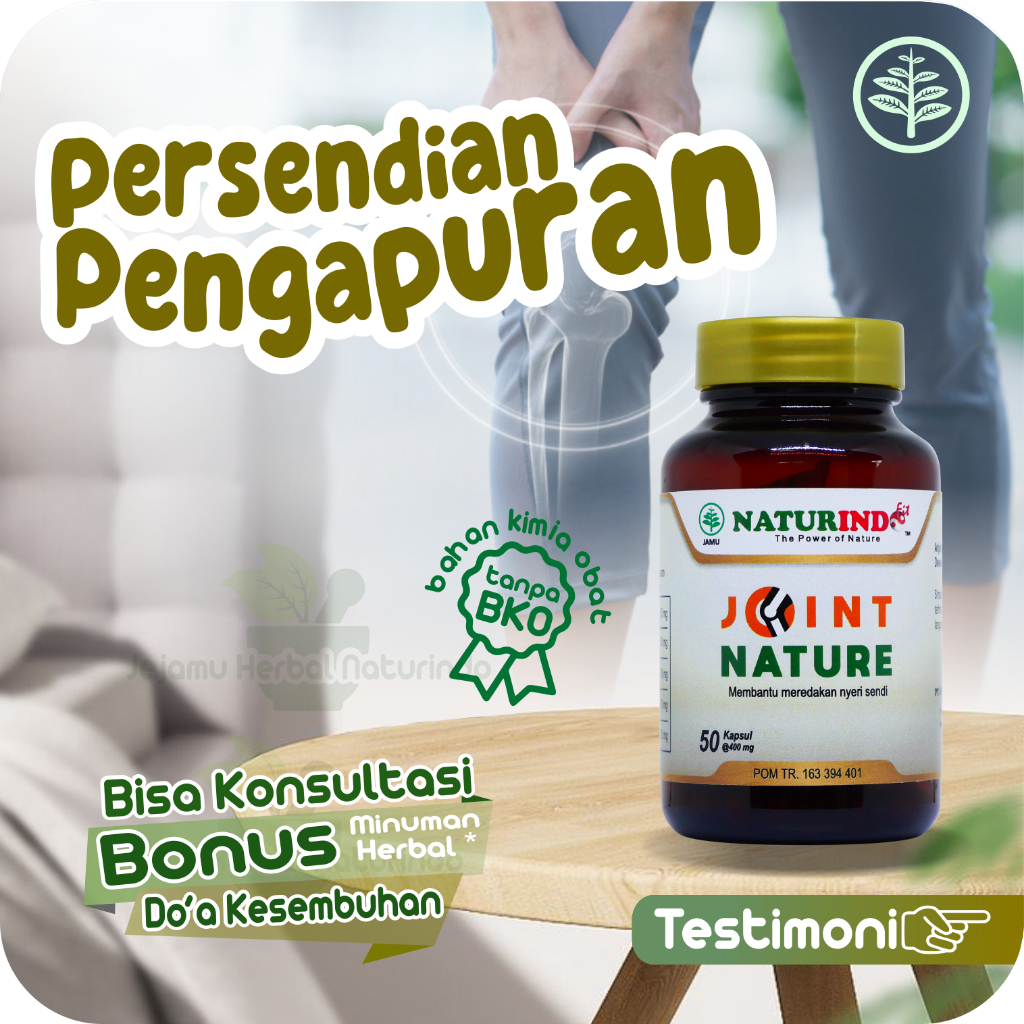 Obat Herbal Pengapuran Tulang Sendi Persendian Osteoarthritis Nyeri Sendi Joint Nature Naturindofit