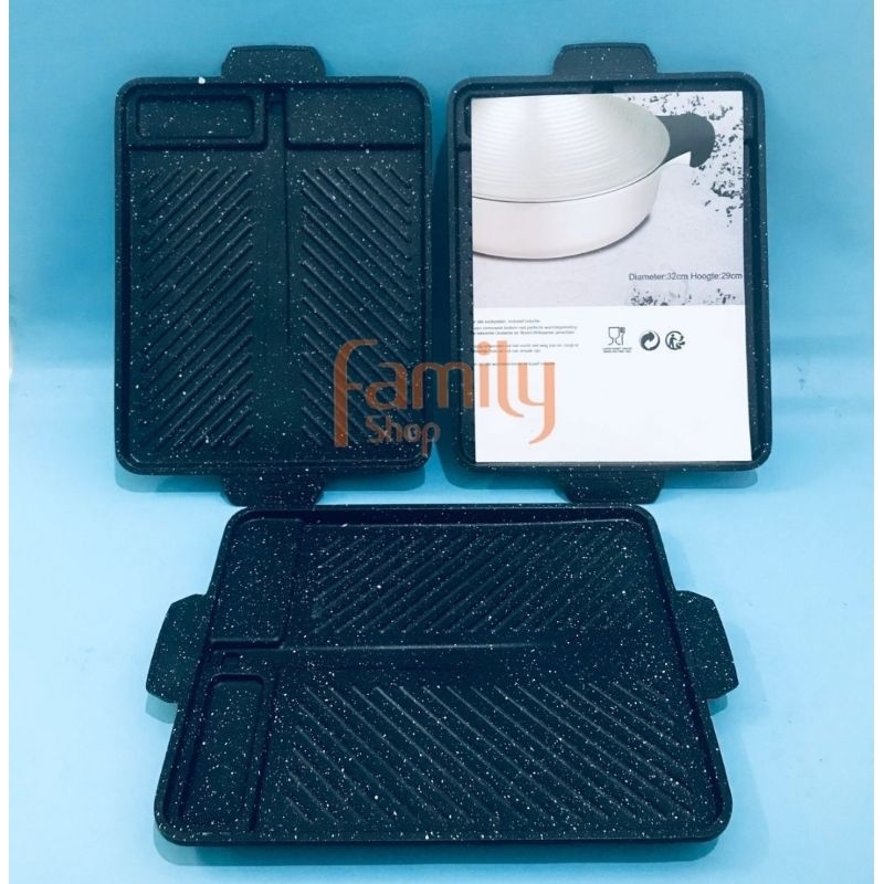 Plat Panggangan Grill Pan Kotak BBQ Nagako Alat Panggang Ikan Sate dll