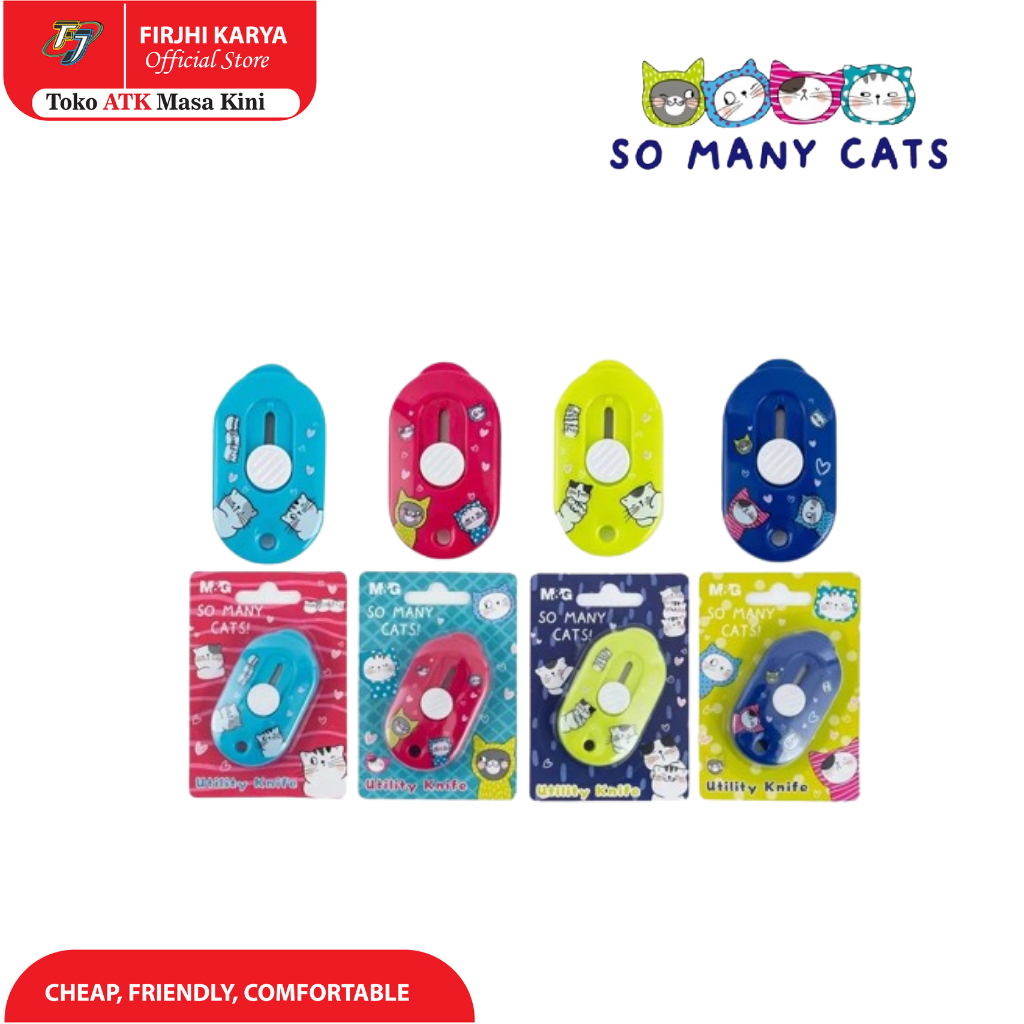 

SO MANY CATS" Retractable Paper Cutter Knife 3.5x6cm - M&G