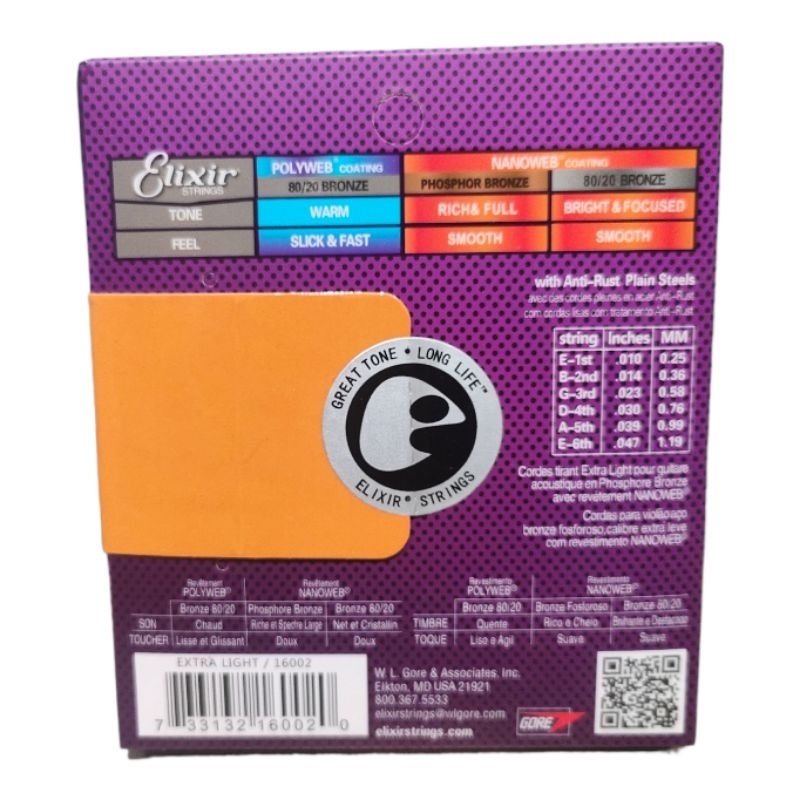 SENAR GITAR ELIXIR AKUSTIK 010