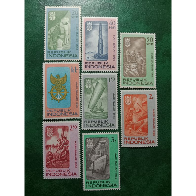 

Prangko Indonesia 8 Pcs Hari Bahari Tahun 1966 UN USED