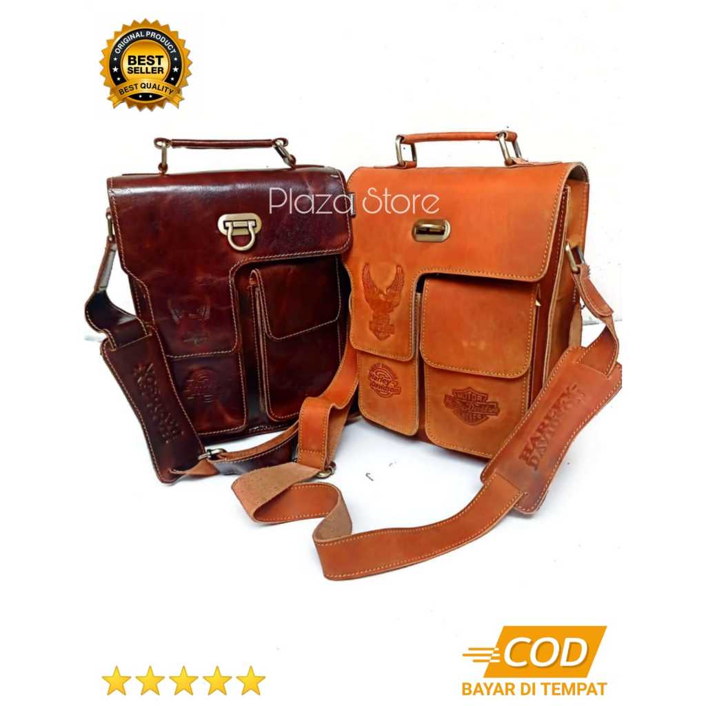 Tas Selempang Pria Kulit Asli HARLEY DAVIDSON Original Leather HD25CK 100% Full Kulit Asli