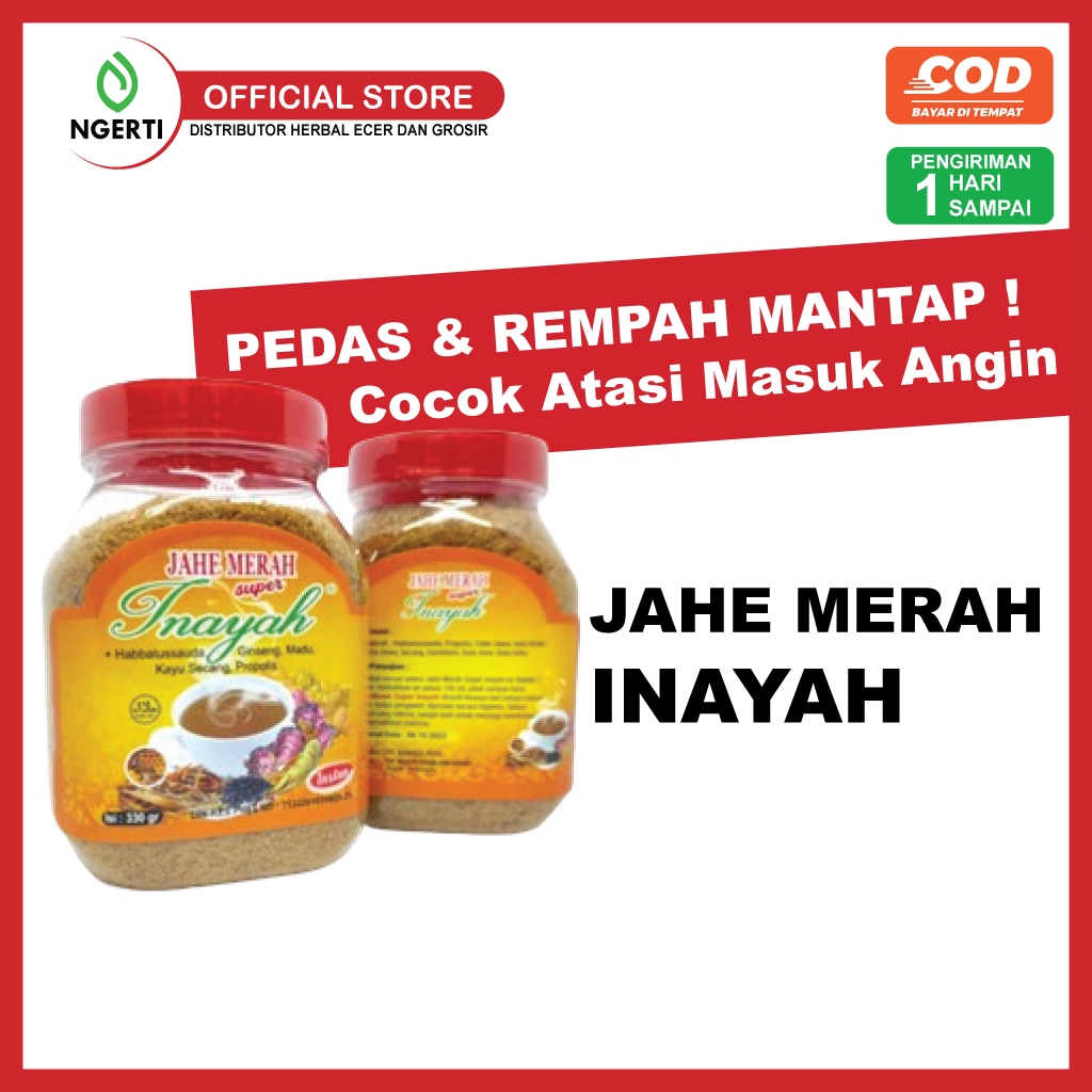 

INAYAH Jahe Merah Super Plus Botol 330 Gram - Jahe Merah Emprit Plus Rempah dan Gula Aren